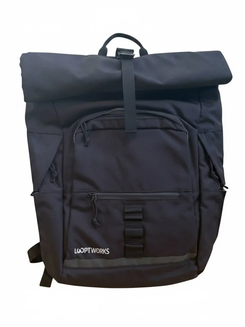 Looptworks Rolltop Backpack is an upcycled commuter bag - Black